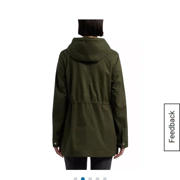 🆕 NWT Hunter Adela cotton canvas rain jacket in hunter green - Picture 8 of 15